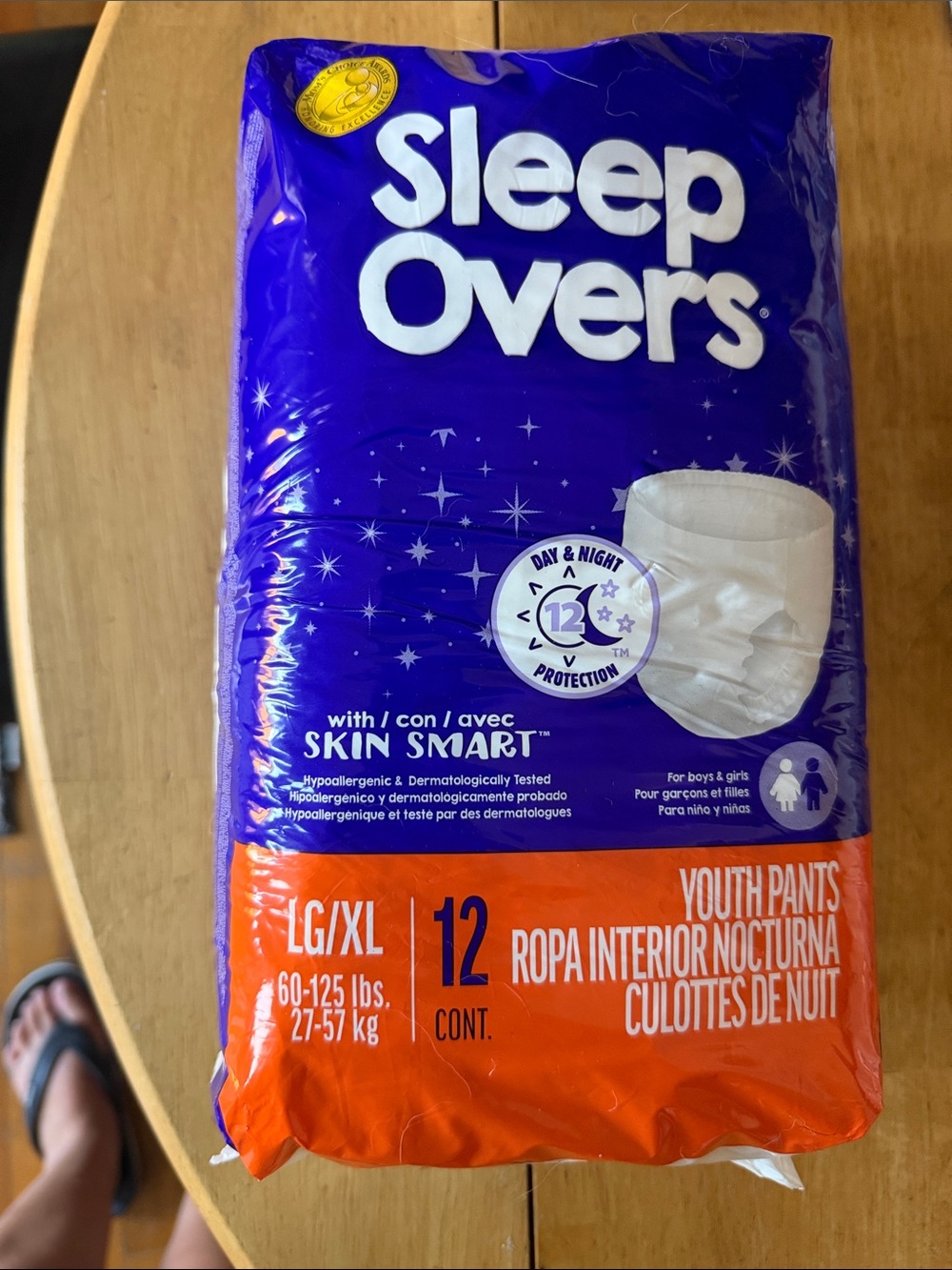 Sleep Overs Youth Pants LG/XL - Purple & Orange Packaging